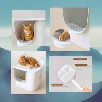 Meoof Litter Box  Great House w/Trapping Base Blue